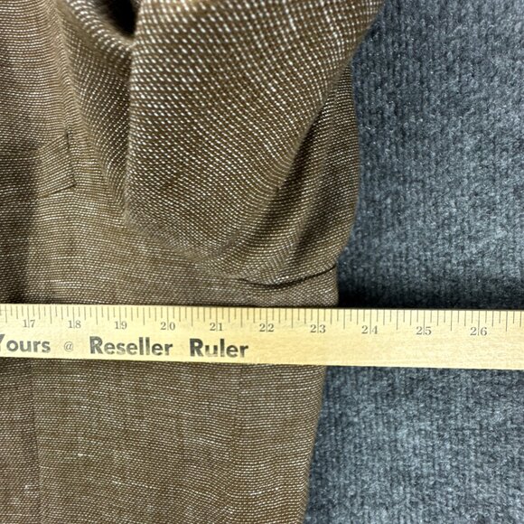 Inserch Sport Coat Mens 2XL Brown 100% Linen Jacket Blazer Elbow Patch‎ 2 Button - Picture 10 of 16